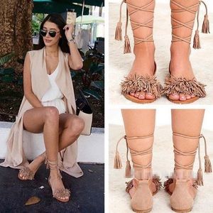 Steve Madden Sweetyy fringe lace up sandal